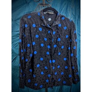 Vintage Hanae Mori 100% Silk Button Down